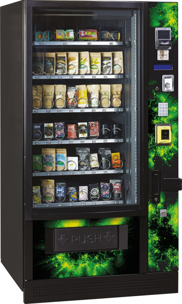 Distributeur automatique réfrigéré Master Lift Plus avec ascenseur interne, 56 sélections, pour les produits légaux à base de cannabis.