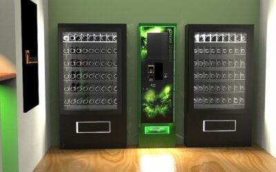 Negozio self-service 24h con distributori automatici alimentari che riducono lo spreco grazie a monitoraggio scorte e sconti dinamici