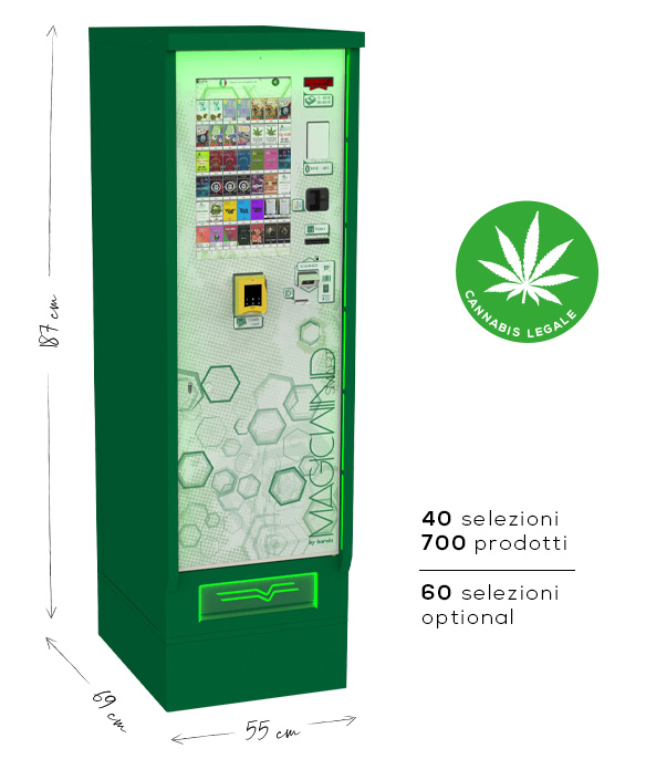 Magic Smart Wind 40, Touchscreen-Automat mit 40 Auswahlmöglichkeiten und Kapazität für bis zu 600 Produkte