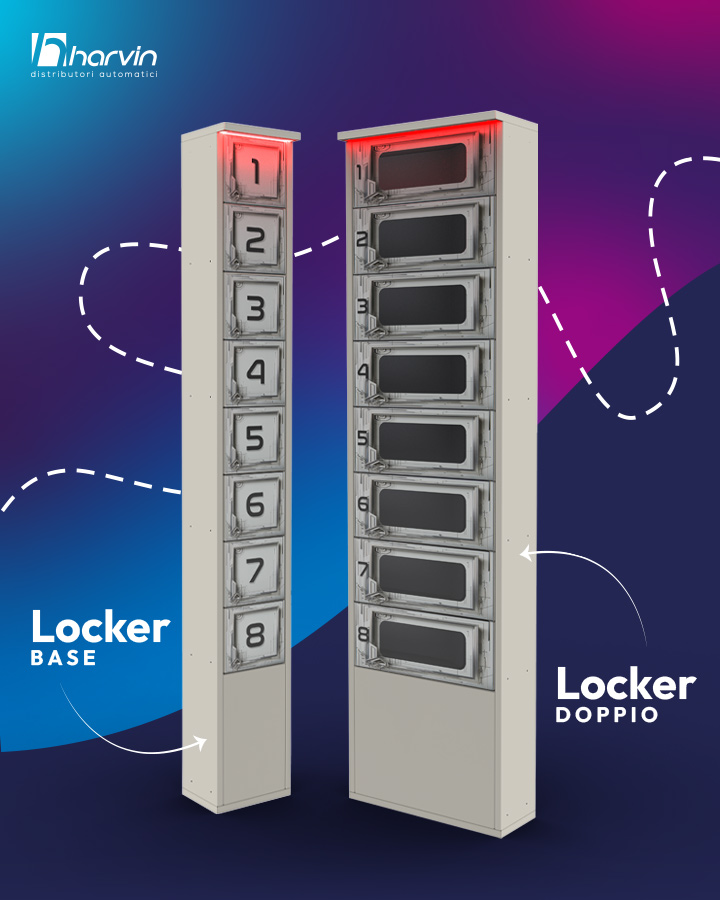 Harvin locker ritiro ordini 24h per farmacie, aree self service, negozi di canapa e sigarette elettroniche